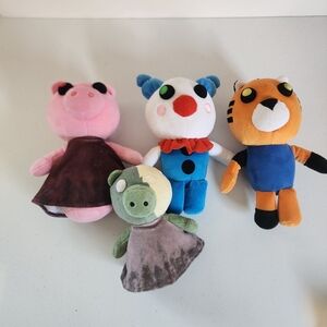 Roblox PIGGY Plush Stuffed Animal Toy Lot Of 4 Zompiggy Clowny Tigry Plush